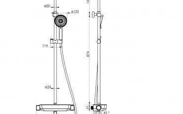 Shower T-10260 IMPRESE Shower systems with termostat thumb-image