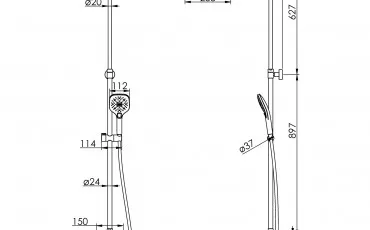 Dus T-10305SQ IMPRESE Sisteme de du&#x219; cu robinet thumb-image