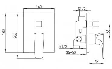 Ванна VR-10320(Z) IMPRESE Смеситель для ванной thumb-image