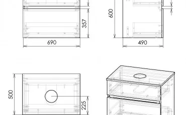 Bathroom f32708W IMPRESE Washbasin with cabinet thumb-image