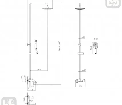 Душ T-10155 IMPRESE Душевая сисема со смесителем image