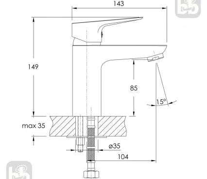 Baie f03508201sr IMPRESE Robinet pentru lavuar image