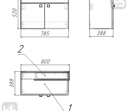 Bathroom RJFU005-12WH RJ Washbasin with cabinet image