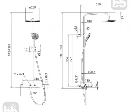 Душ Т-15520 IMPRESE Душевая сисема с термостатом image