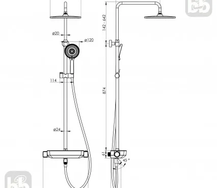 Душ T-10260 IMPRESE Душевая сисема с термостатом image