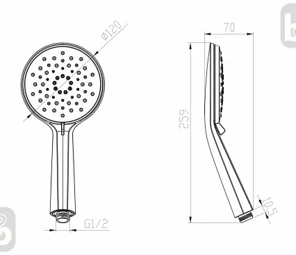 Shower W120SL3BN IMPRESE Shower heads image