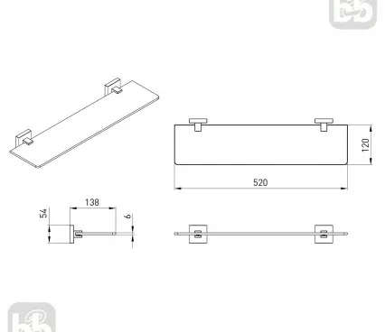 Ванна 2536,270101 VOLLE Полка для ванной image