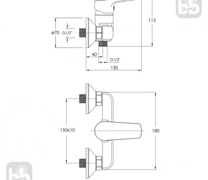 Dus f03308201SR VOLLE Robinet pentru dus image