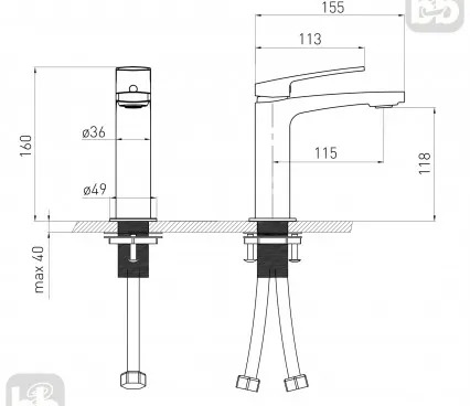 Bathroom 1512,011101 VOLLE Fauset for wash basin image