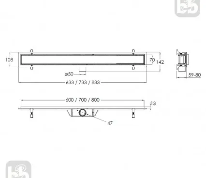 Душ d44800C IMPRESE Трап душевой image