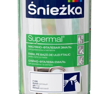 Paints Supermal, 0,8 L, white, paint email RAL 9003, (6720 image